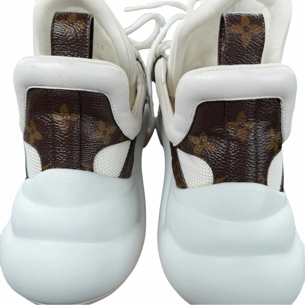 Louis Vuitton Archlight Sneakers Monogram White Brown Size 38